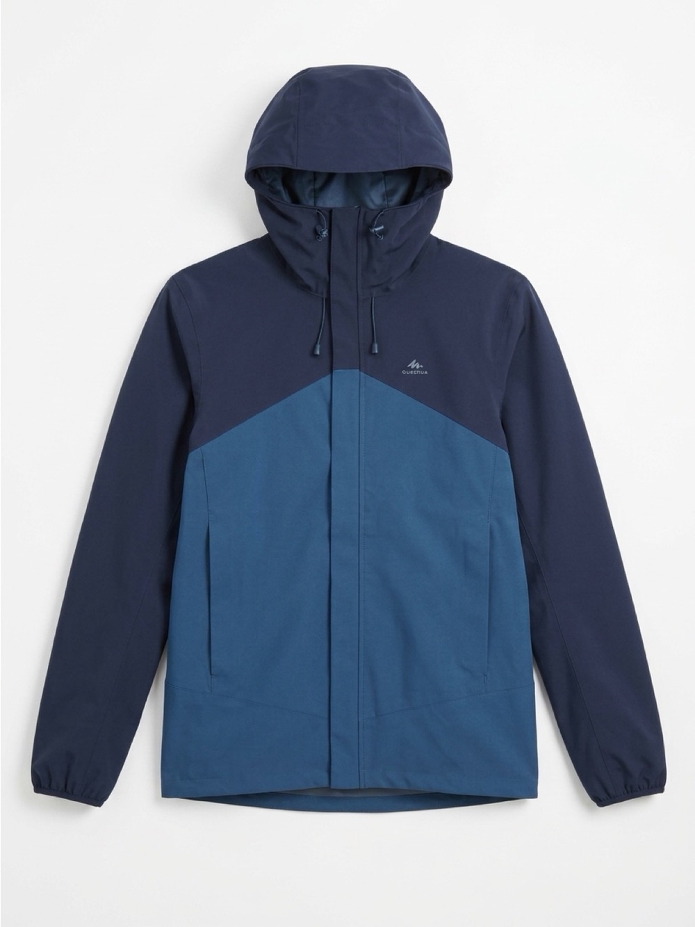Quechua Men's Two-Tone Navy and Blue Hooded Raincoat